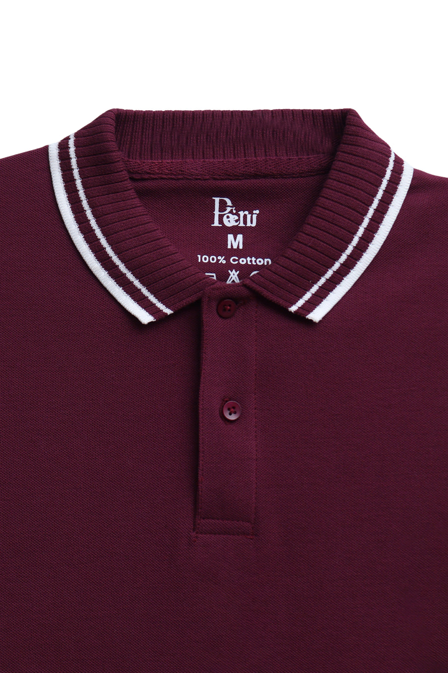 Maroon Contrast Tipping Polo