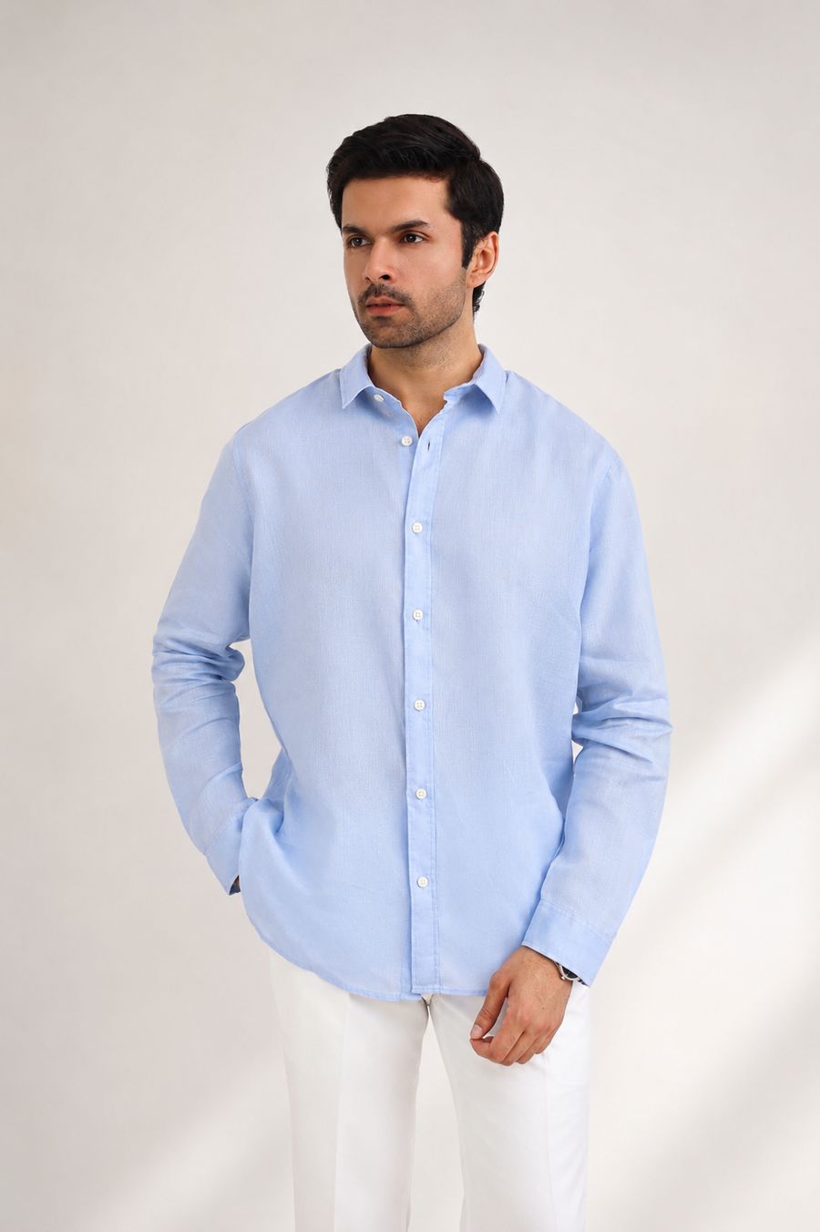 Classic Sky Full Sleeve Linen Shirt