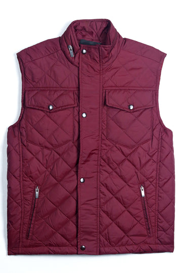 Burgundy Smart Fit Sleeveless Jacket