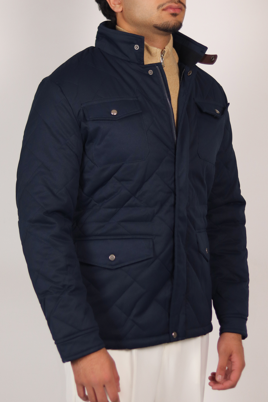 Navy Quilted Puffer Jacket
