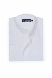 White Easy Care Button-Down Formal Shirt