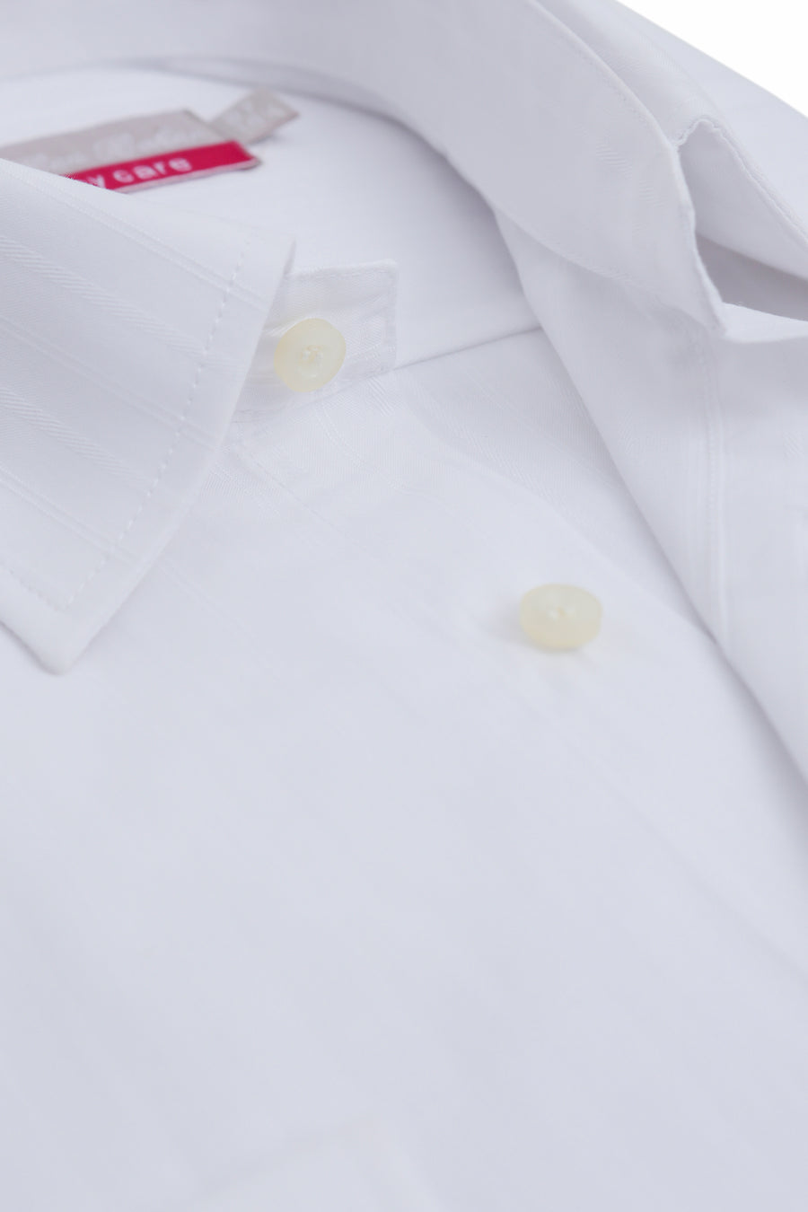 White Self Stripe Easy Iron Formal Shirt
