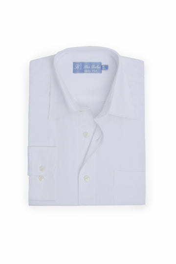 White Self Easy Iron Pure Cotton Dress Shirt