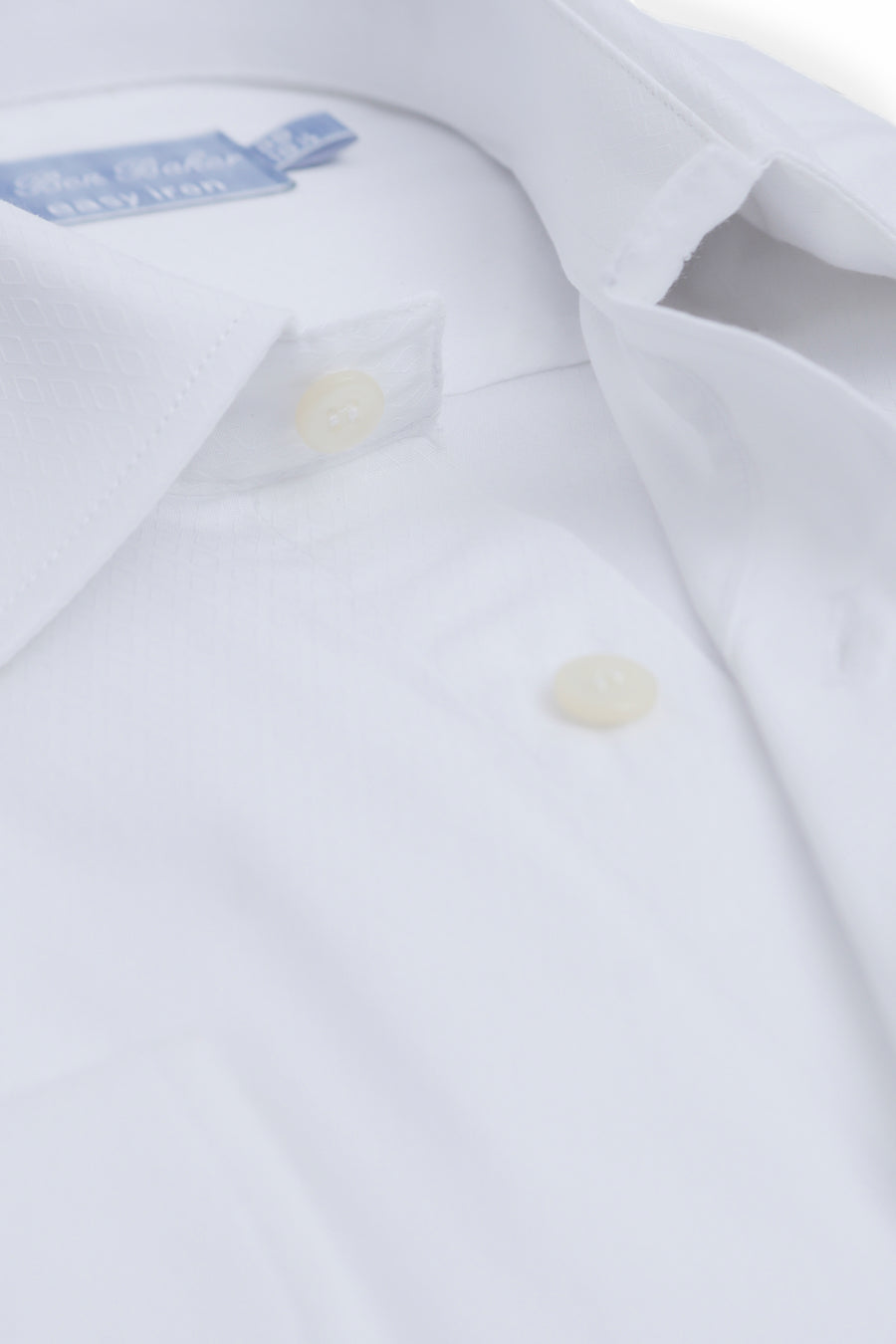 White Self Easy Iron Pure Cotton Dress Shirt