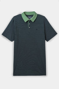 Green Stripe Cotton Polo