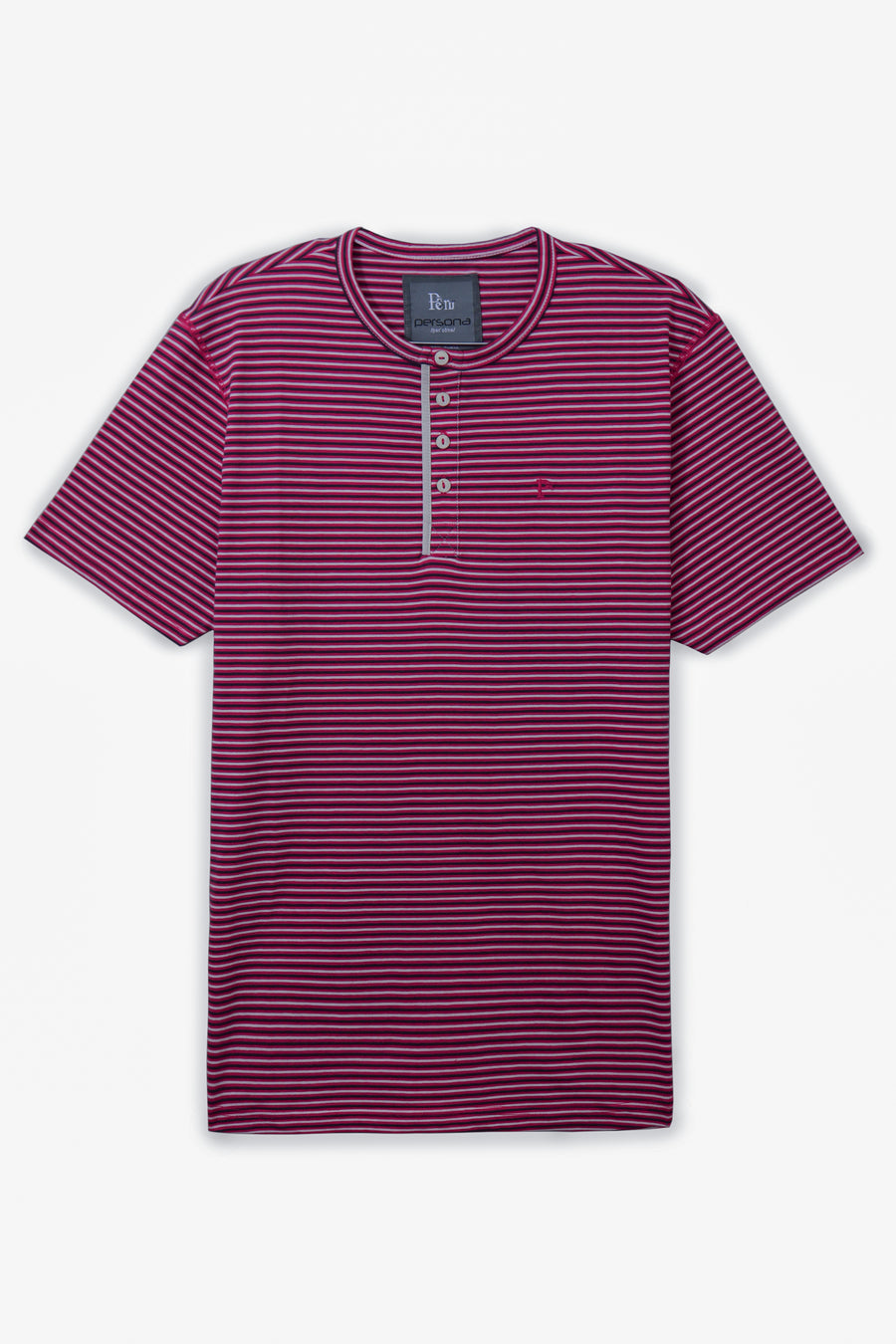 Red Stripe Cotton Henley