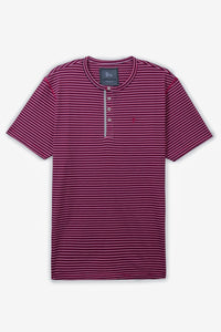 Red Stripe Cotton Henley