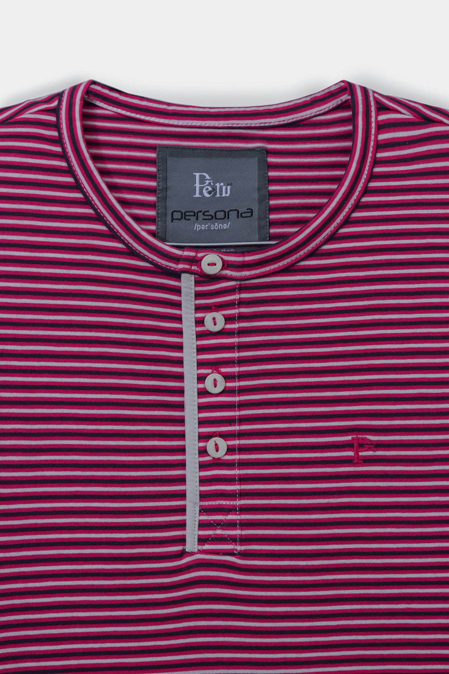 Red Stripe Cotton Henley