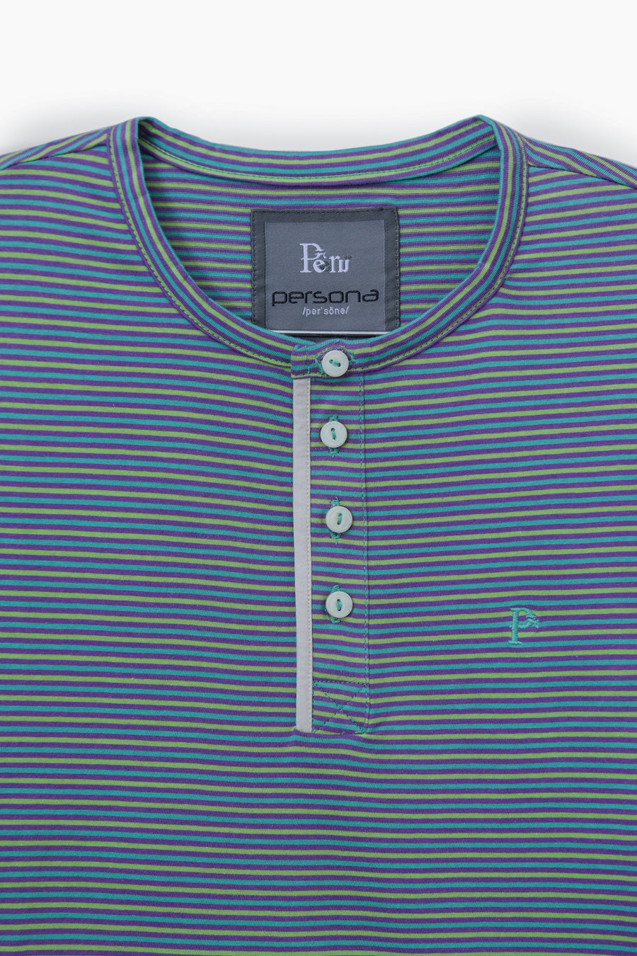 Multi Stripe Cotton Henley