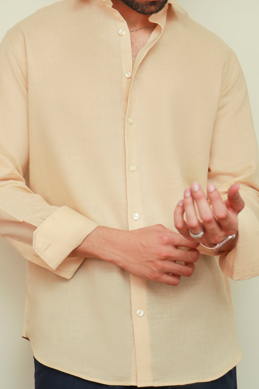 Beige Luxury Linen Shirt