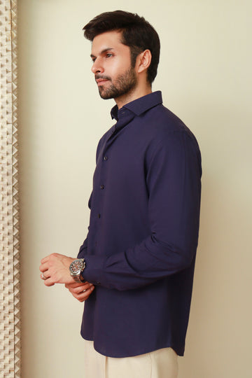 Indigo Luxury Linen Shirt