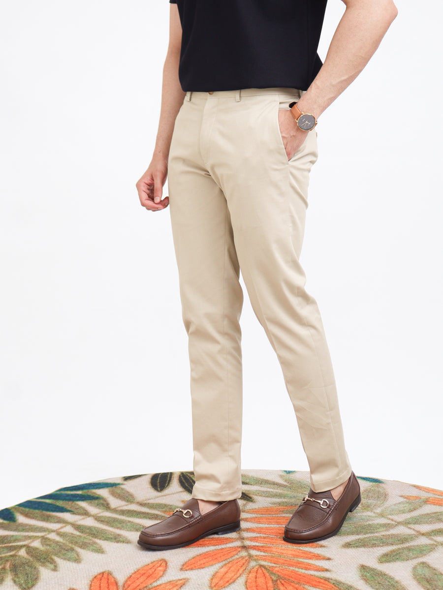 Classic Sand Straight Fit Trouser