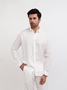 Classic White Full Sleeve Linen Shirt