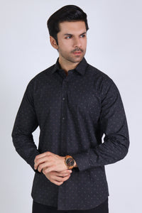 Black Self Casual Shirt