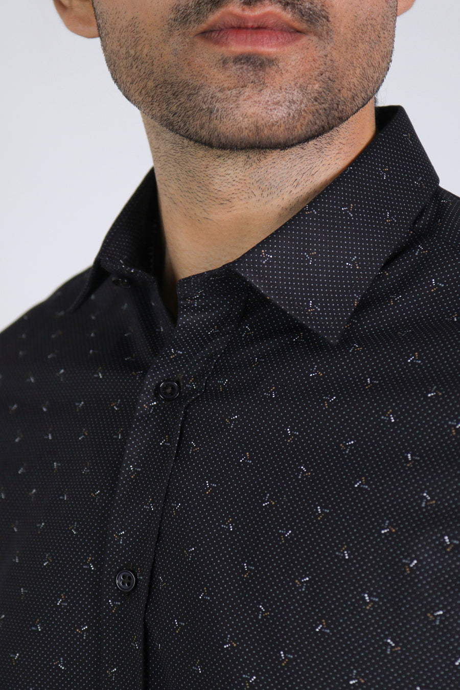 Black Self Casual Shirt