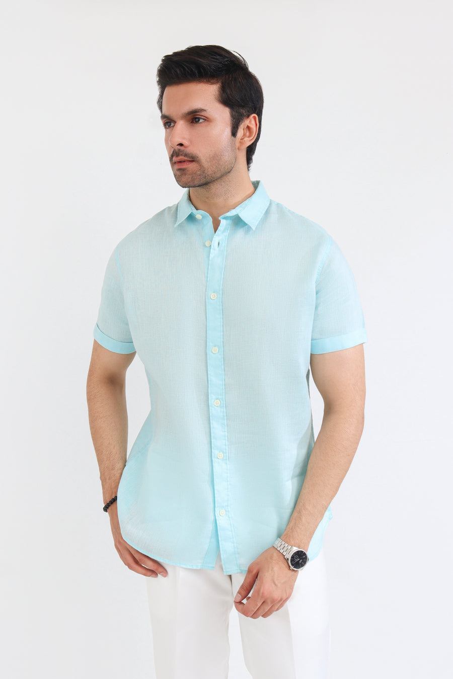 Aqua Linen Shirt