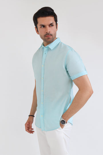 Aqua Linen Shirt