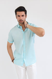 Aqua Linen Shirt