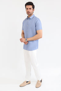 Zinc Blue Linen Shirt