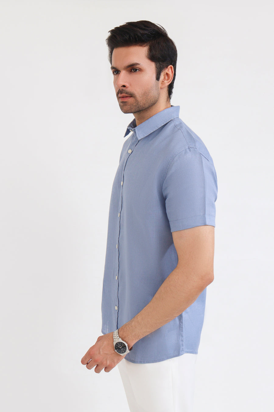 Zinc Blue Linen Shirt