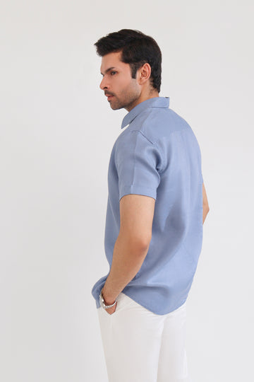 Zinc Blue Linen Shirt