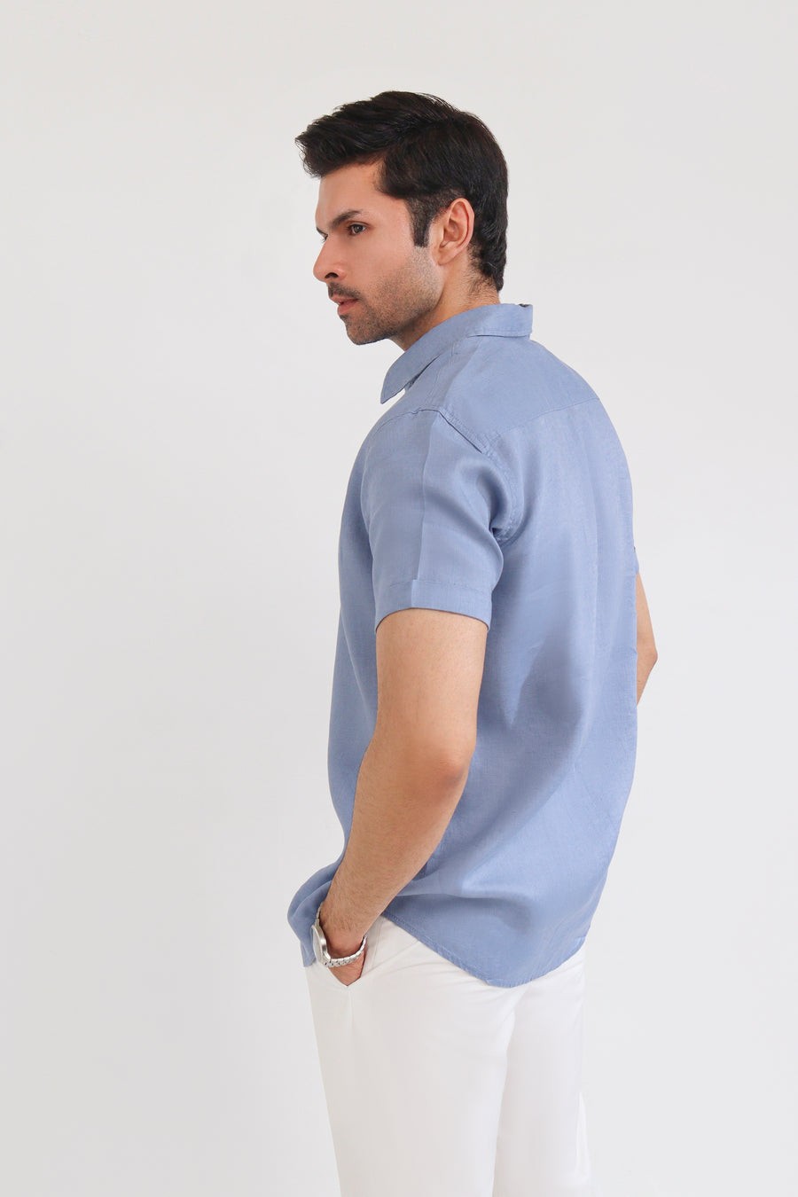 Zinc Blue Linen Shirt