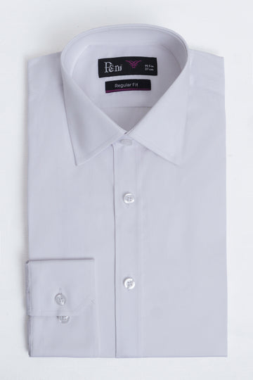 Pure White Dress Shirt - Stretch Comfort