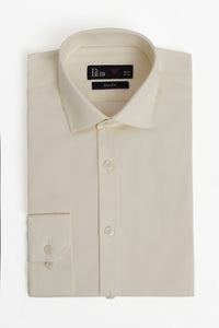 Cream Slim Fit Dress Shirt - Soft Luxury Finish