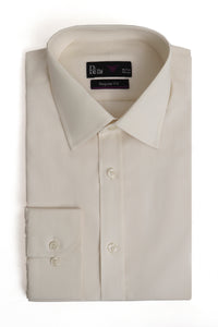 Off White 100% Cotton Dress Shirt - Luxury Soft Finish