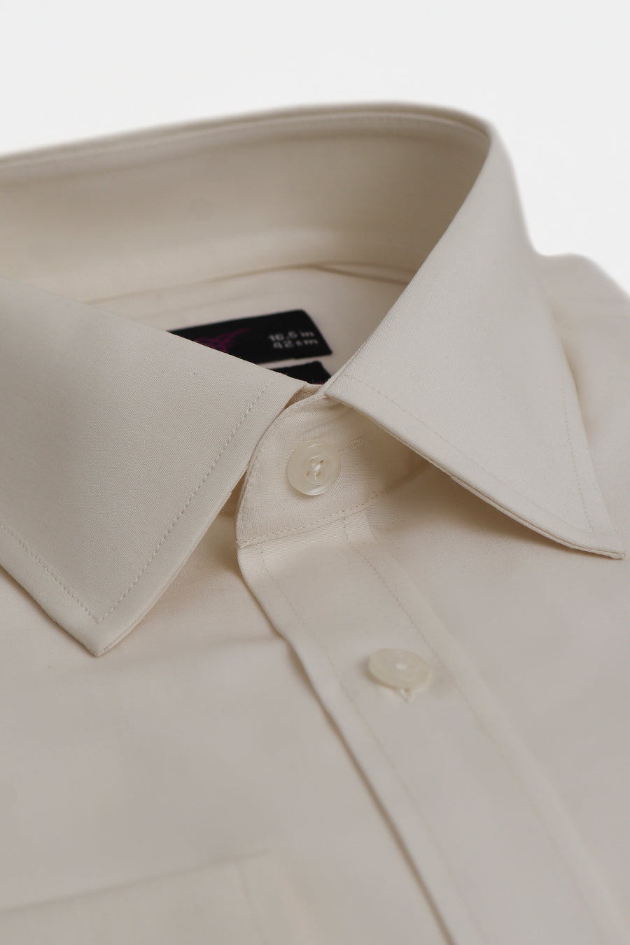 Off White 100% Cotton Dress Shirt - Luxury Soft Finish