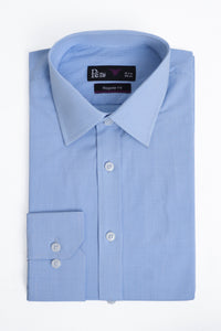 Sky Blue Micro Check Dress Shirt - Soft Luxury Finish