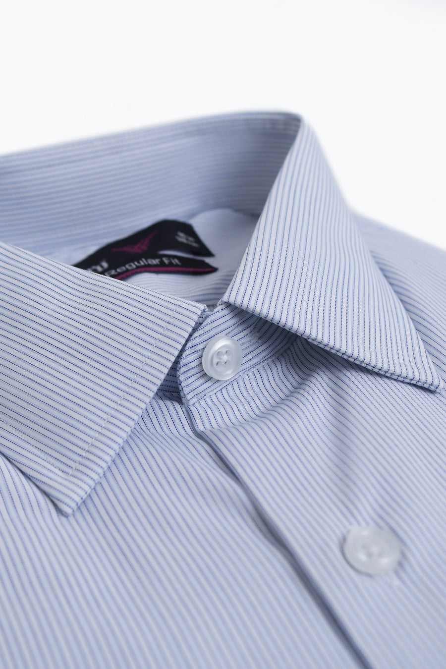 White Stripe Pure Cotton Dress Shirt - Soft Luxury Finish