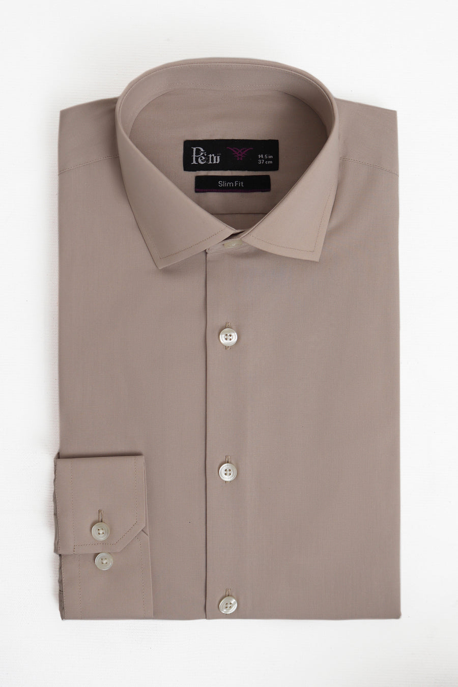 Beige Slim Fit Dress Shirt