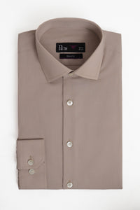 Beige Slim Fit Dress Shirt