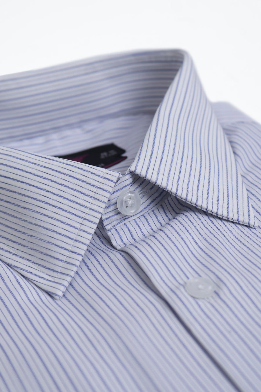 White Stripe Regular Fit Dress Shirt - Soft Finish Cotton