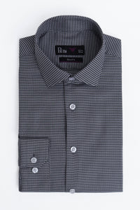 Black & Grey Micro Pattern Dress Shirt - Slim Fit
