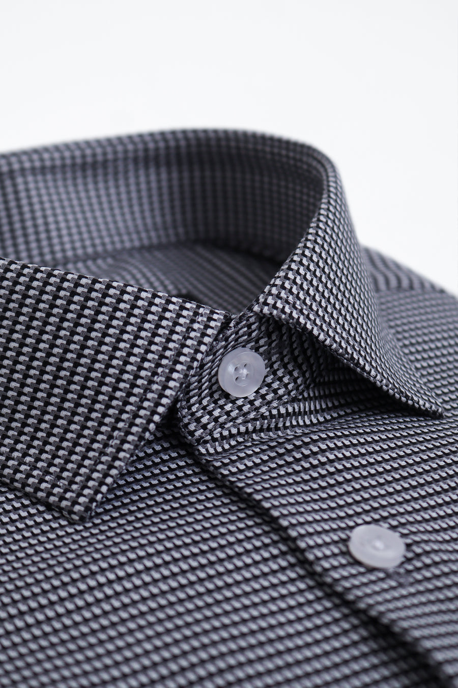 Black & Grey Micro Pattern Dress Shirt - Slim Fit