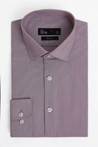 Classic Tea Pink Self Design Dress Shirt - Slim Fit