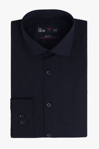 Classic Navy Formal Dress Shirt - Slim Fit
