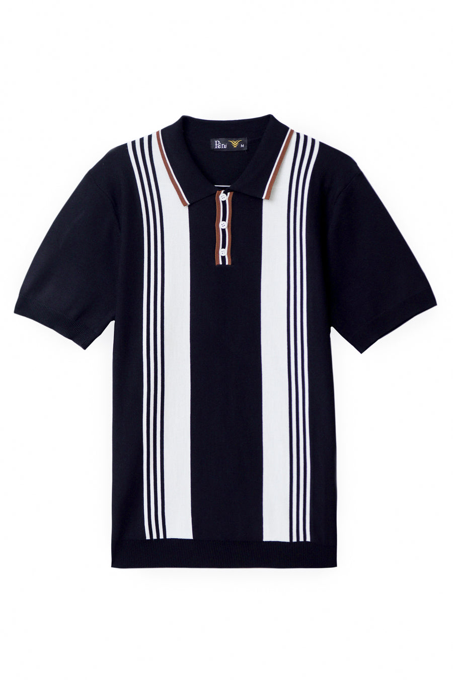 Black Stripe Knitted Polo
