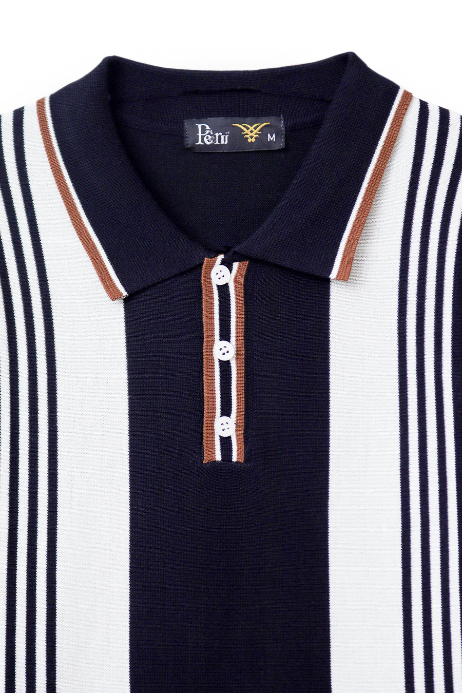 Black Stripe Knitted Polo