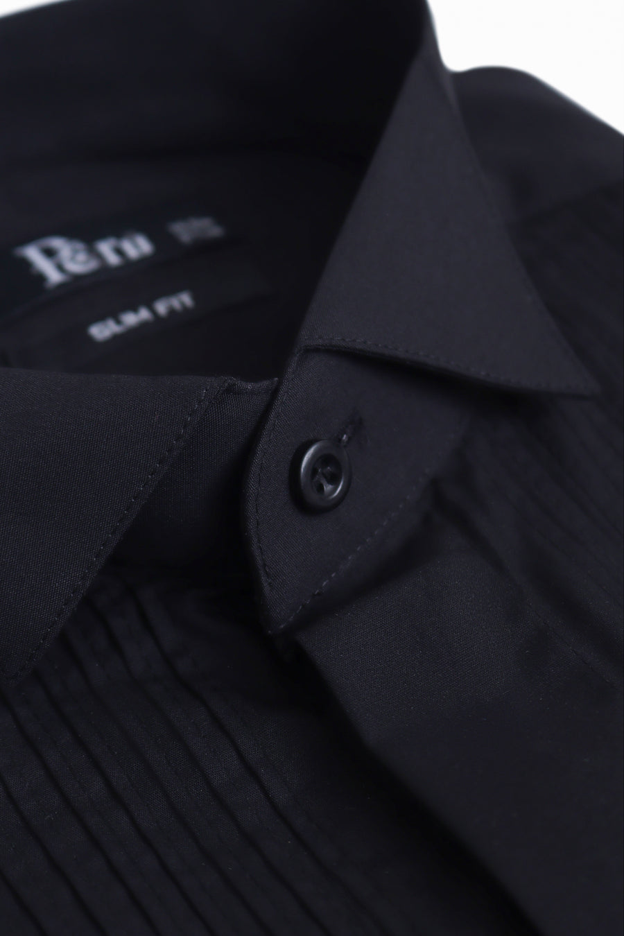 Black Double Cuff Tuxedo Dress Shirt