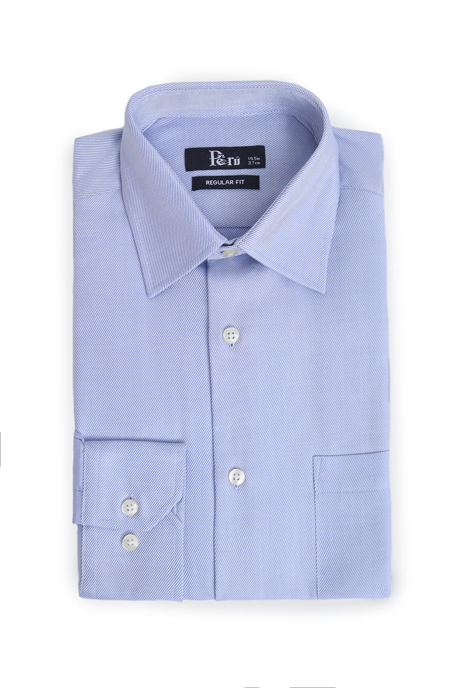 Blue Twill Weave Formal Shirt - Soft Luxury Finish