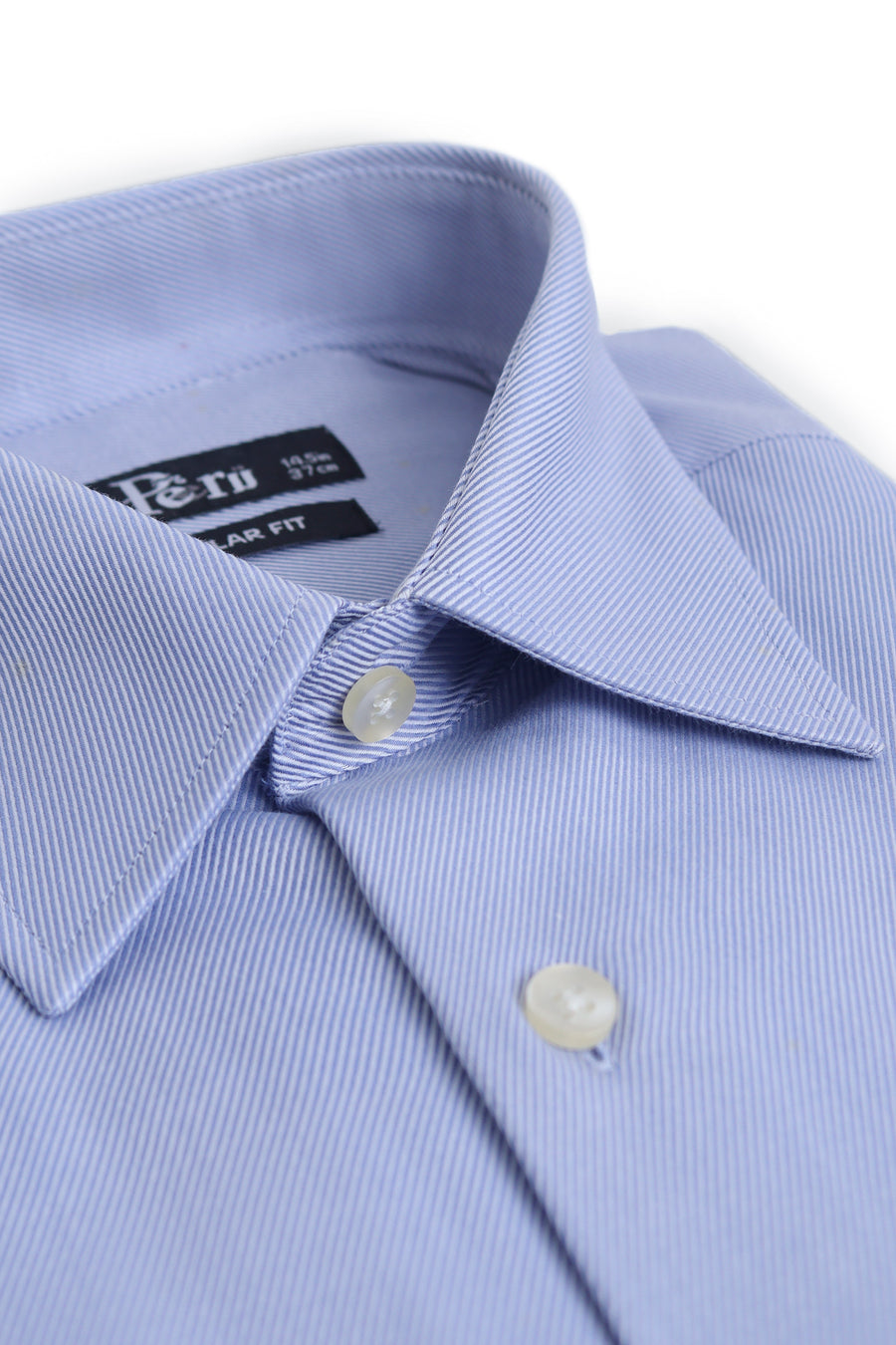 Blue Twill Weave Formal Shirt - Soft Luxury Finish