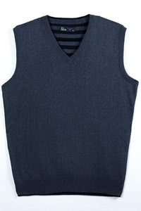 Charcoal V Neck Sleeveless Sweater