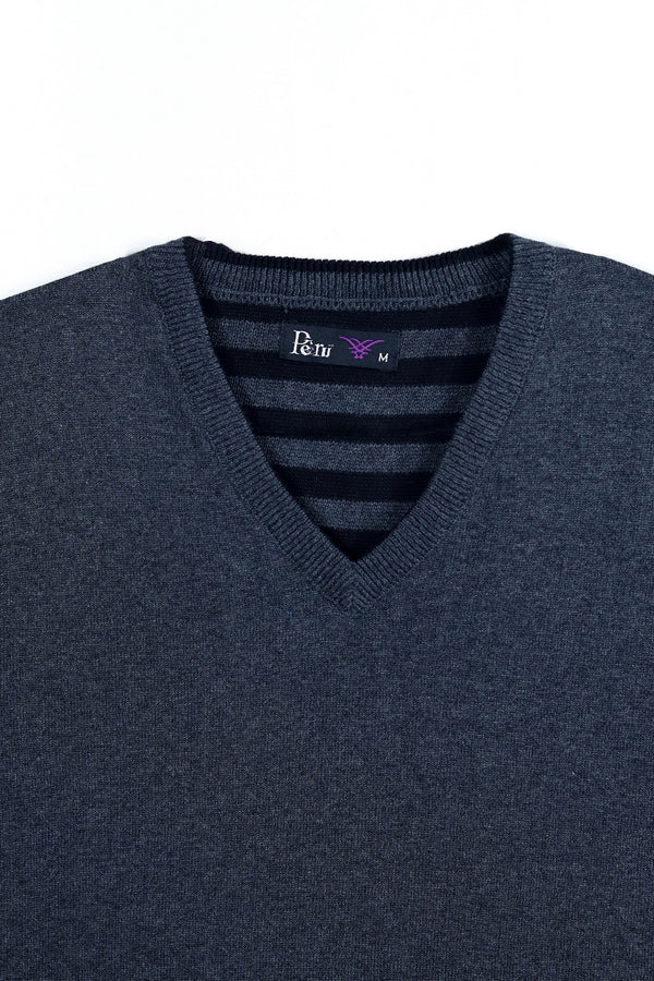 Charcoal V Neck Sleeveless Sweater