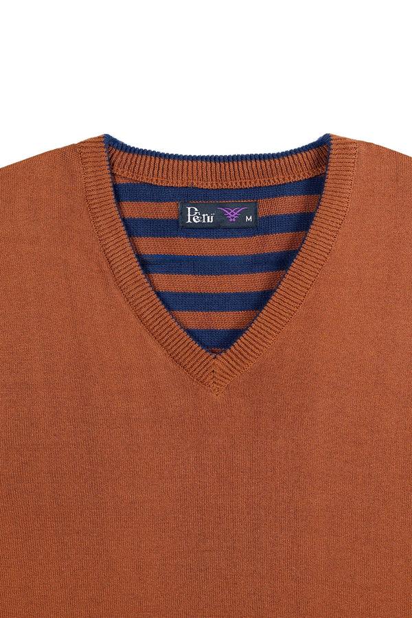 Mustard V Neck Sleeveless Sweater