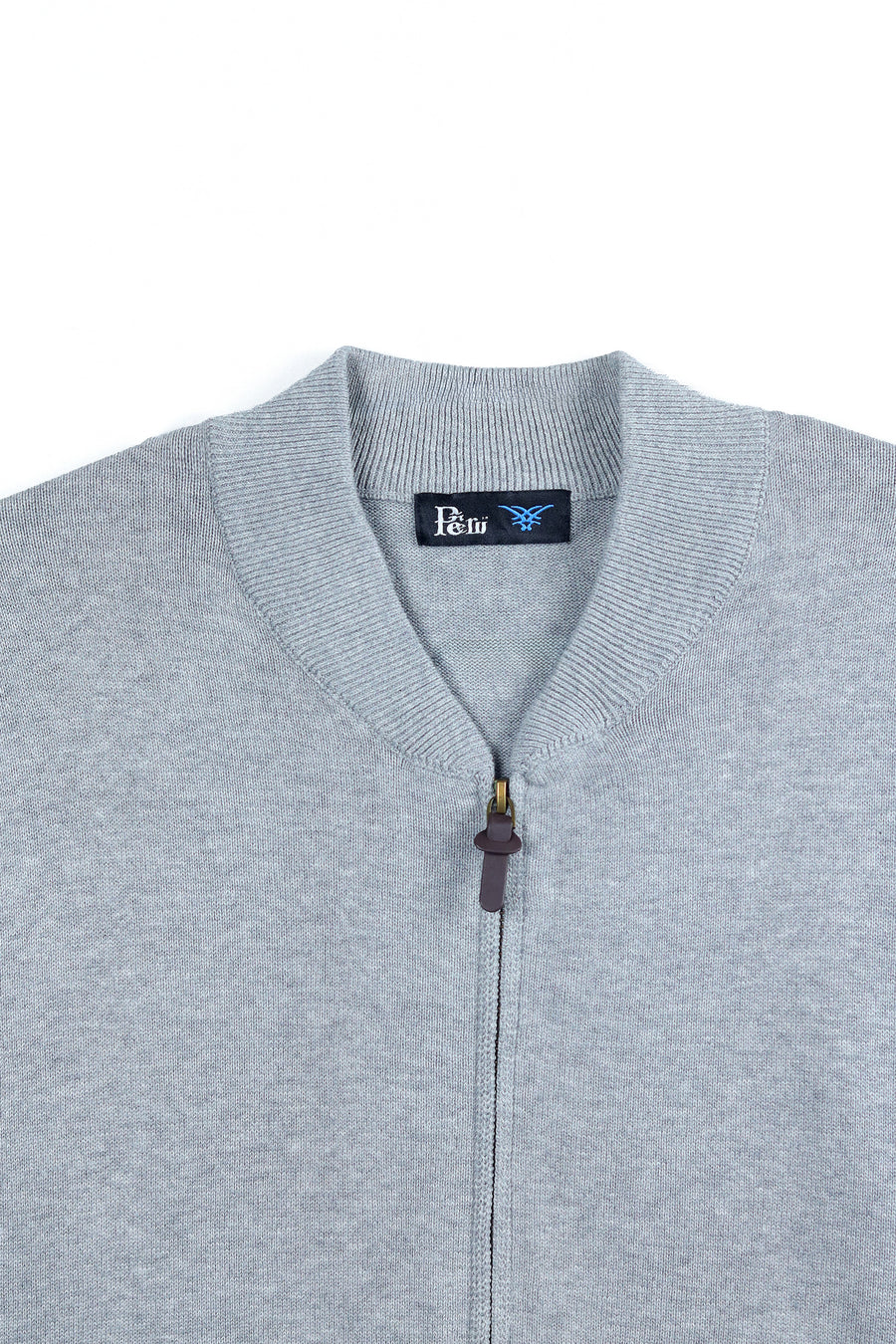 Light Grey Full Zipper Sweater