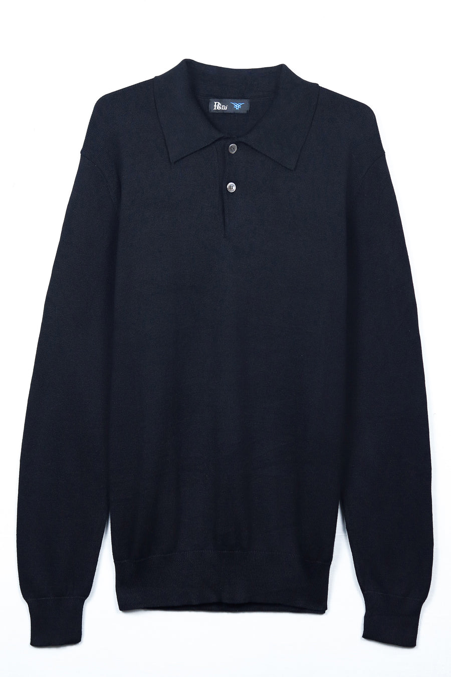 Classic Black 2 Button Polo Sweater