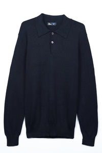 Classic Black 2 Button Polo Sweater